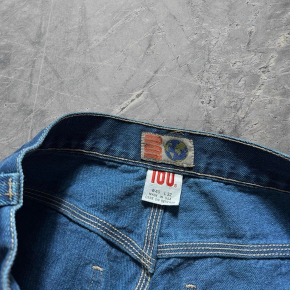 Baggy Wide Leg IOU Jnco Styl Skater Denim Surf Y2k Vintage Jeans 38x32 - Picture 8 of 8